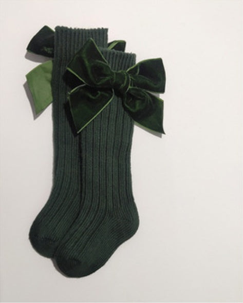 Chaussettes en laine pour fille avec noeud