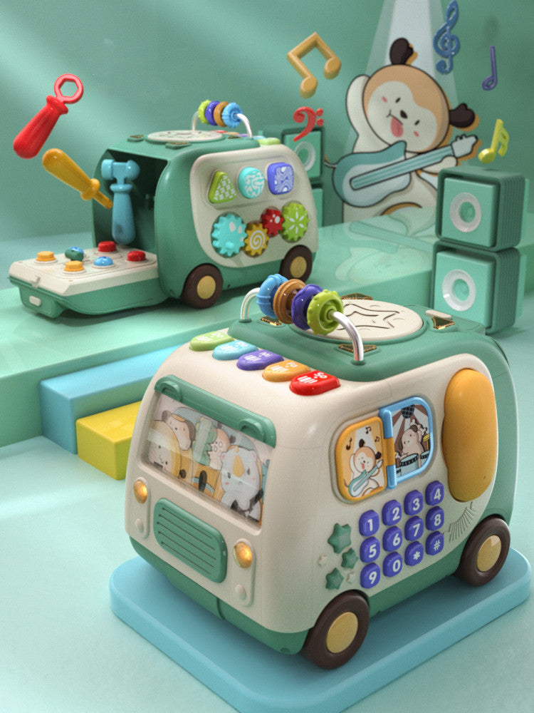 Jouets amusants développement intellectuel, motricité fine, tambours, jouets, hexaèdre, bus