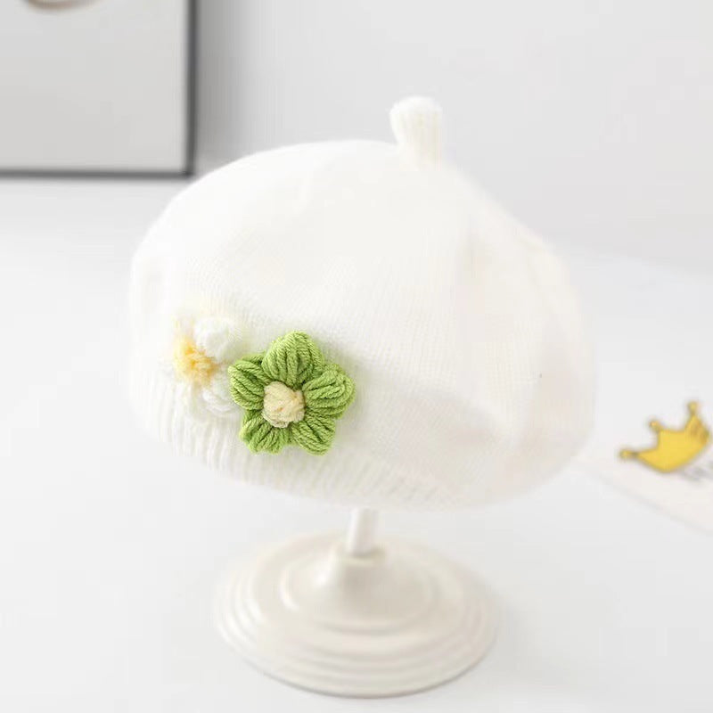 Béret bébé fille Béret tricoté en laine