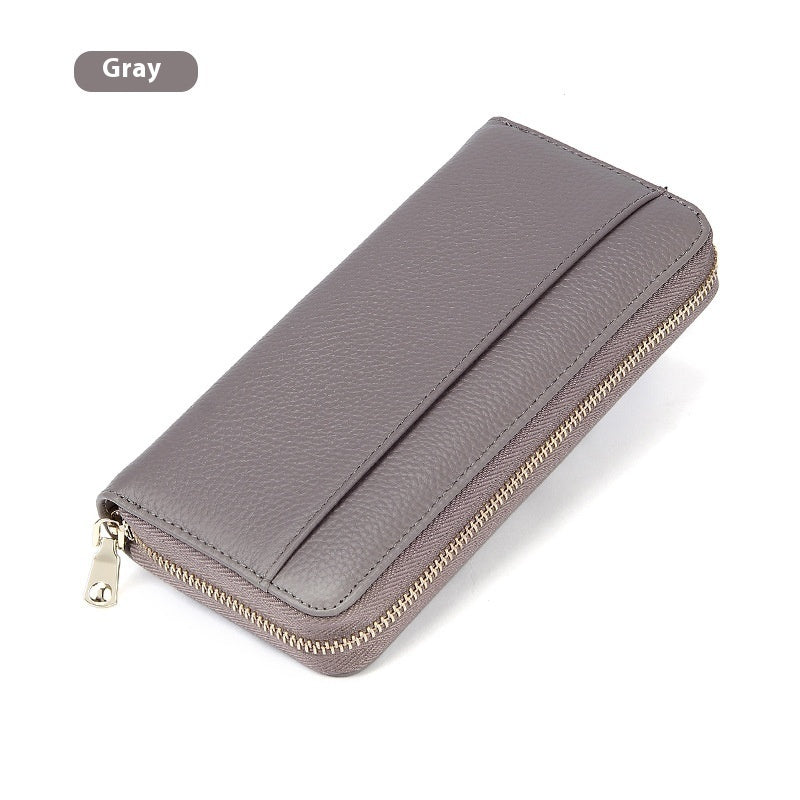 Portefeuille long de grande capacité pour femmes en cuir