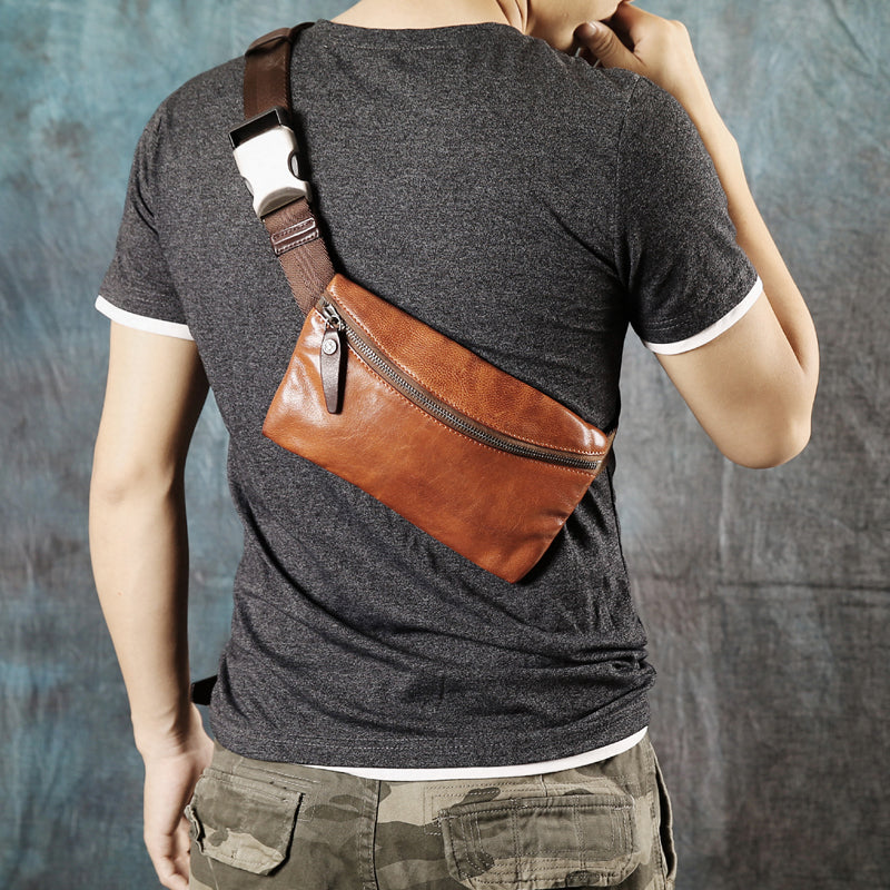 Sac bandoulière décontracté pour homme en cuir