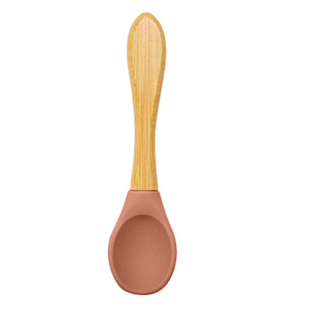 Cuillère en silicone et bois