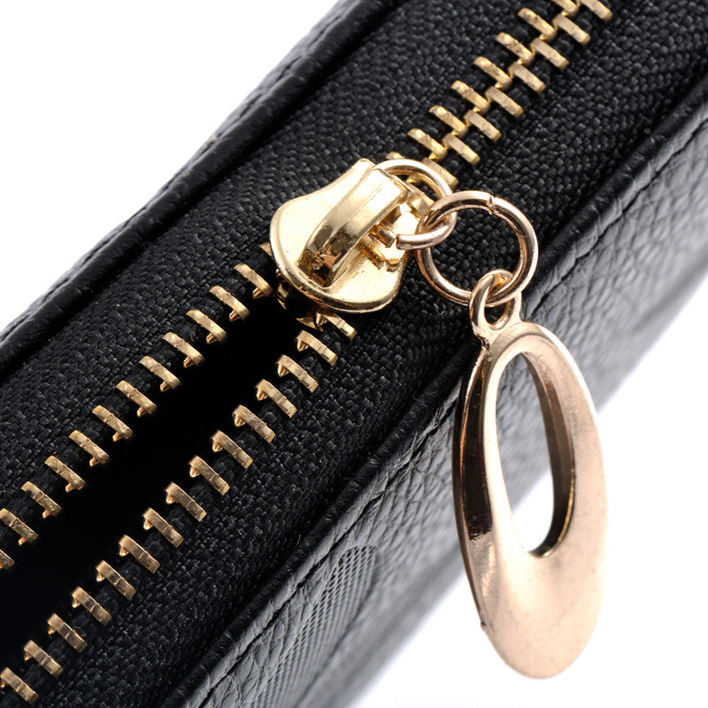 Portefeuille long pour femme en cuir