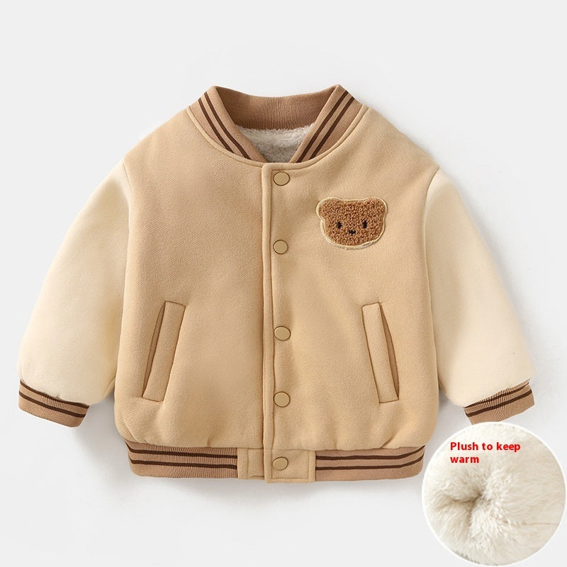 Manteau de vêtements en coton d'uniforme de baseball doublé polaire