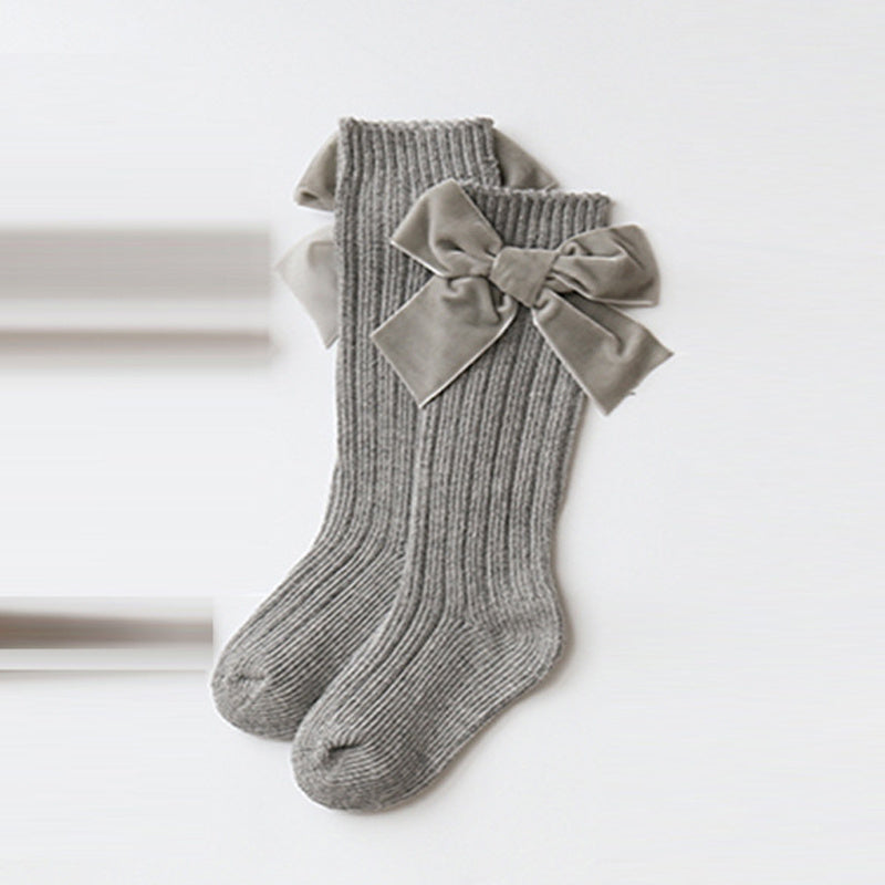 Chaussettes en laine pour fille avec noeud