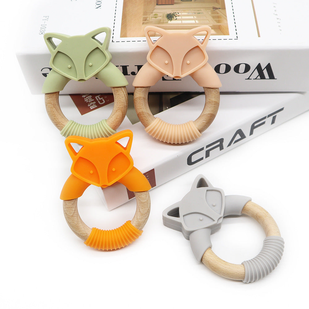 Anneau de dentition en bois et silicone