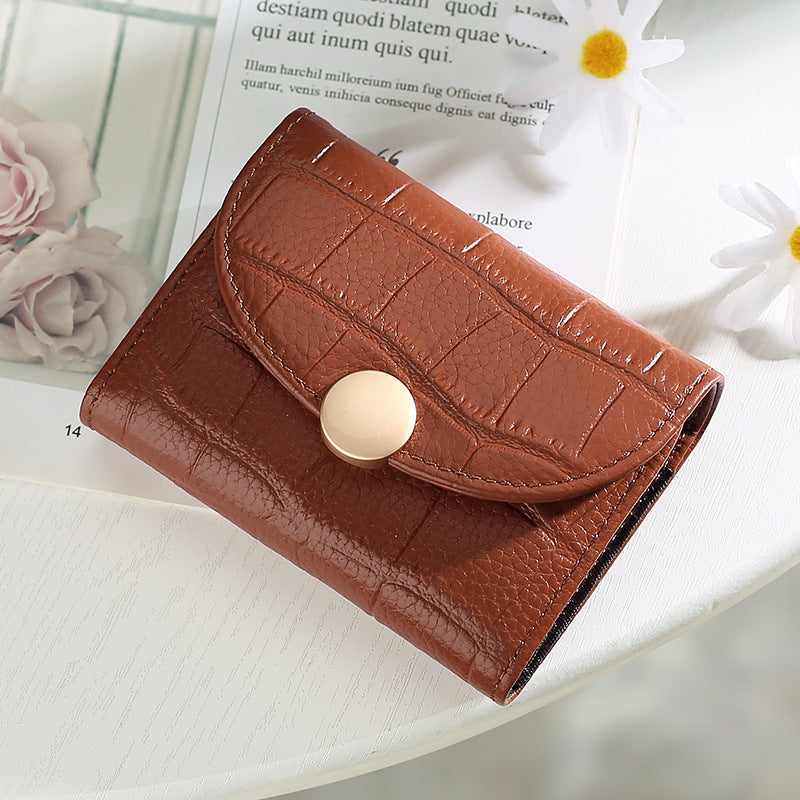 Petit portefeuille compact en cuir