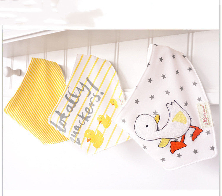 Bavoir en forme de double triangle pour bébé, serviettes à salive pour enfants, pack de 3