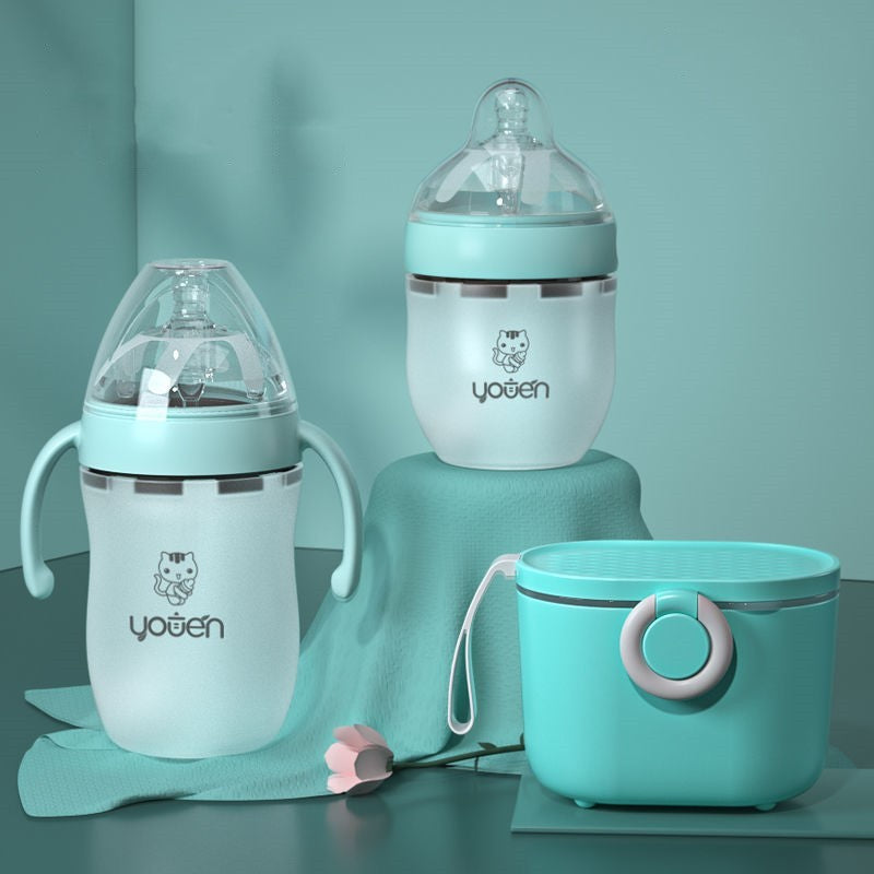 Biberon anti-goutte en silicone souple avec paille pour bébé
