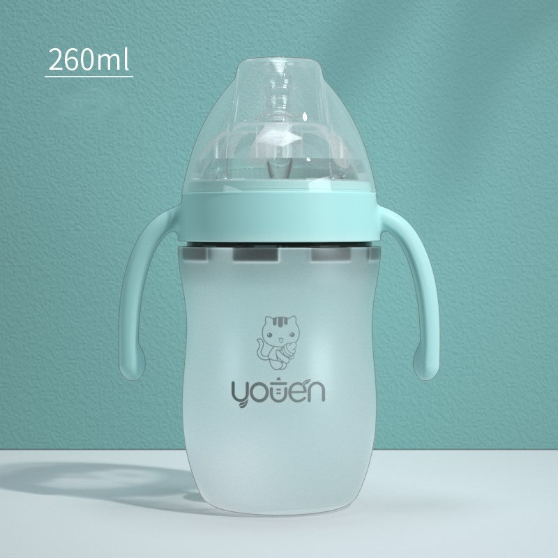 Biberon anti-goutte en silicone souple avec paille pour bébé