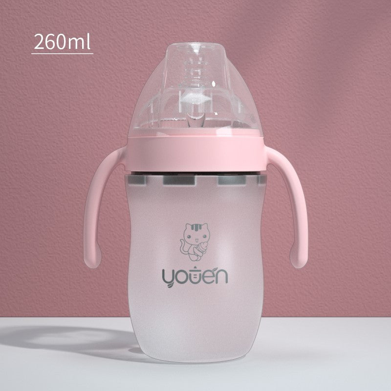 Biberon anti-goutte en silicone souple avec paille pour bébé