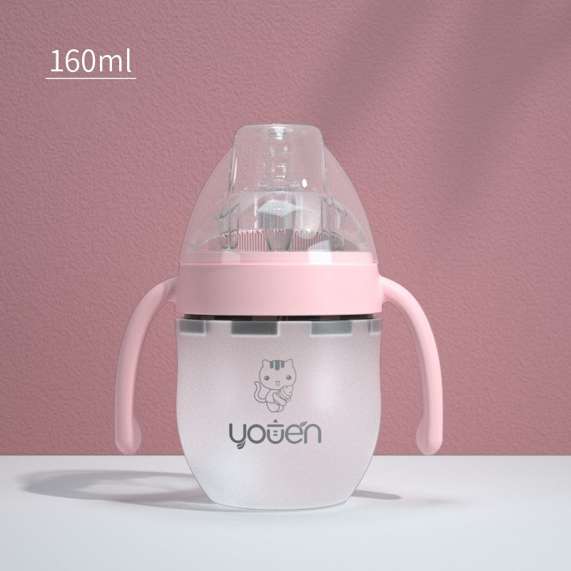Biberon anti-goutte en silicone souple avec paille pour bébé