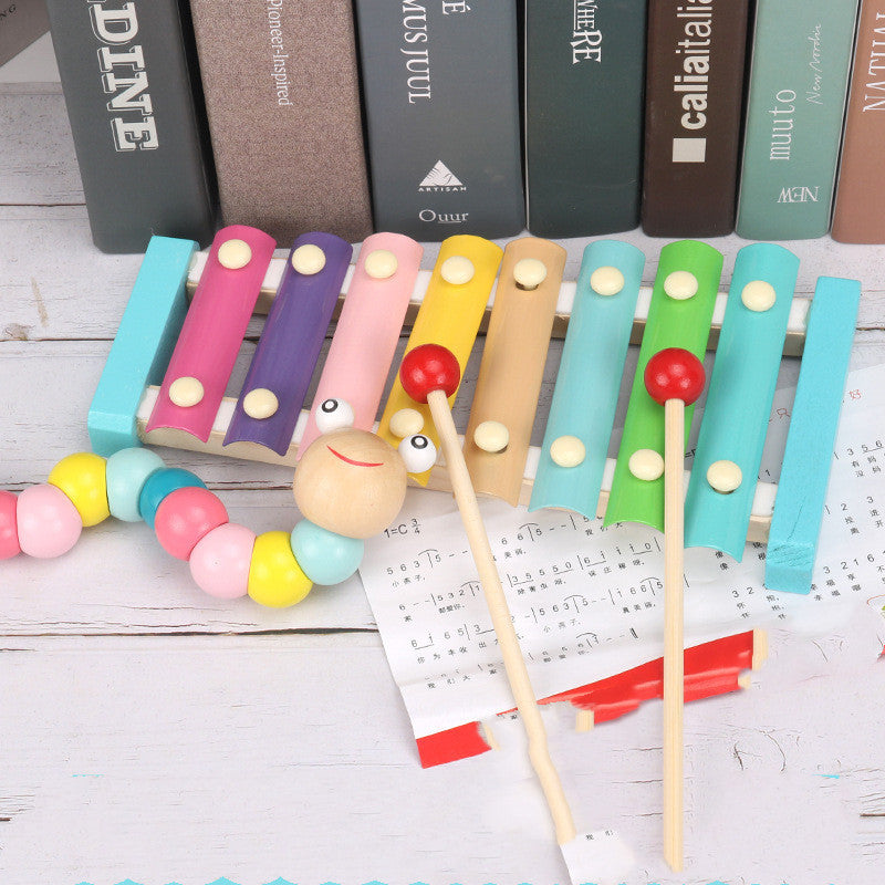 Horloge perlée, xylophone à huit tons, blocs de construction, instrument de musique interactif parent-enfant