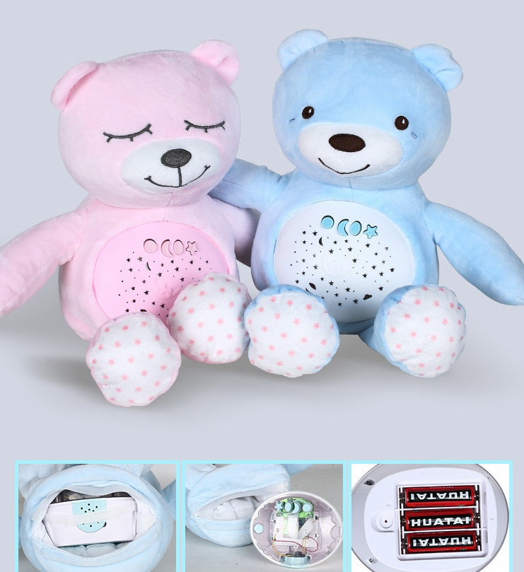 Peluche projecteur d'étoiles bébé pingouin
