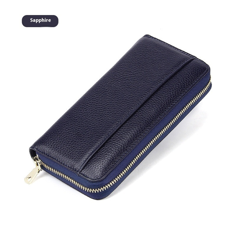 Portefeuille long de grande capacité pour femmes en cuir