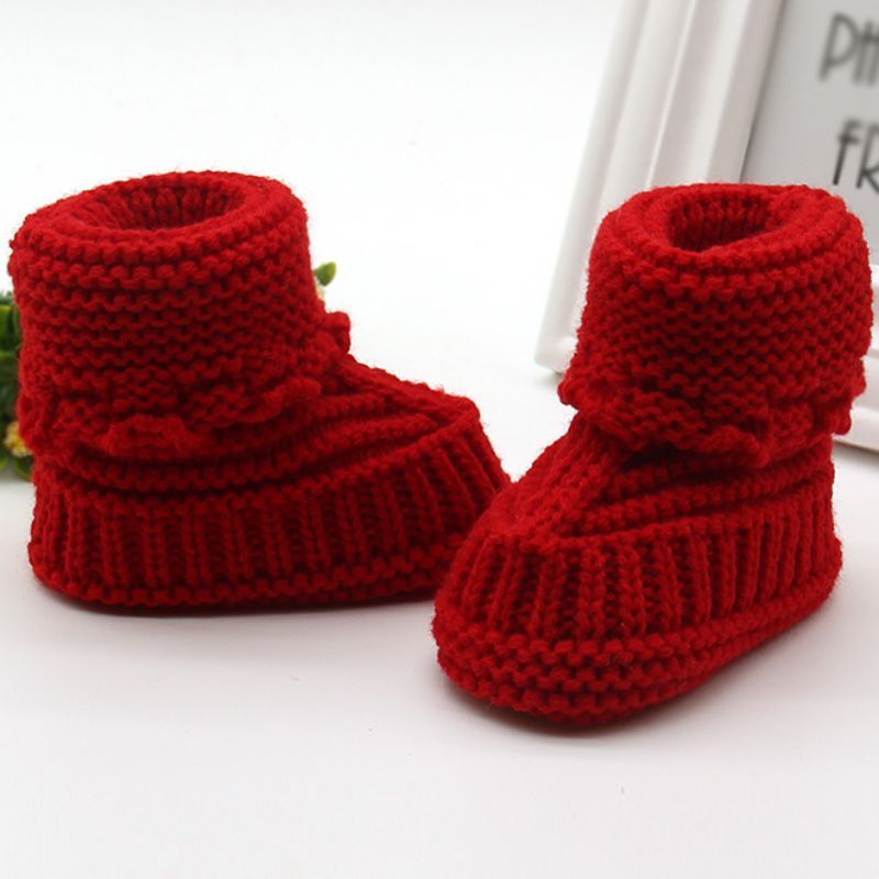 Chaussettes fait main en laine tricotée, semelle douce