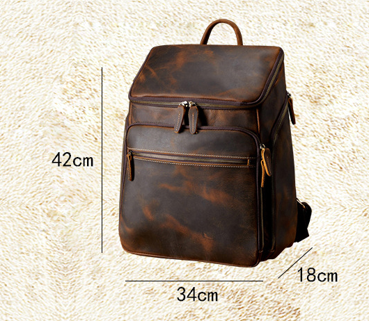 Sac à dos vintage en cuir pour homme
