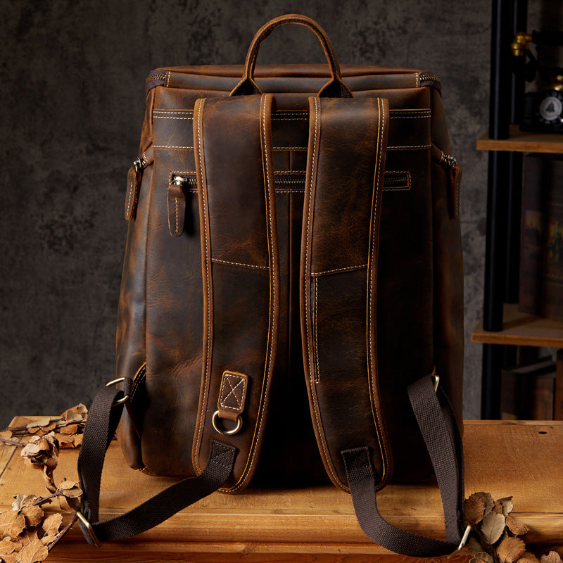 Sac à dos vintage en cuir pour homme