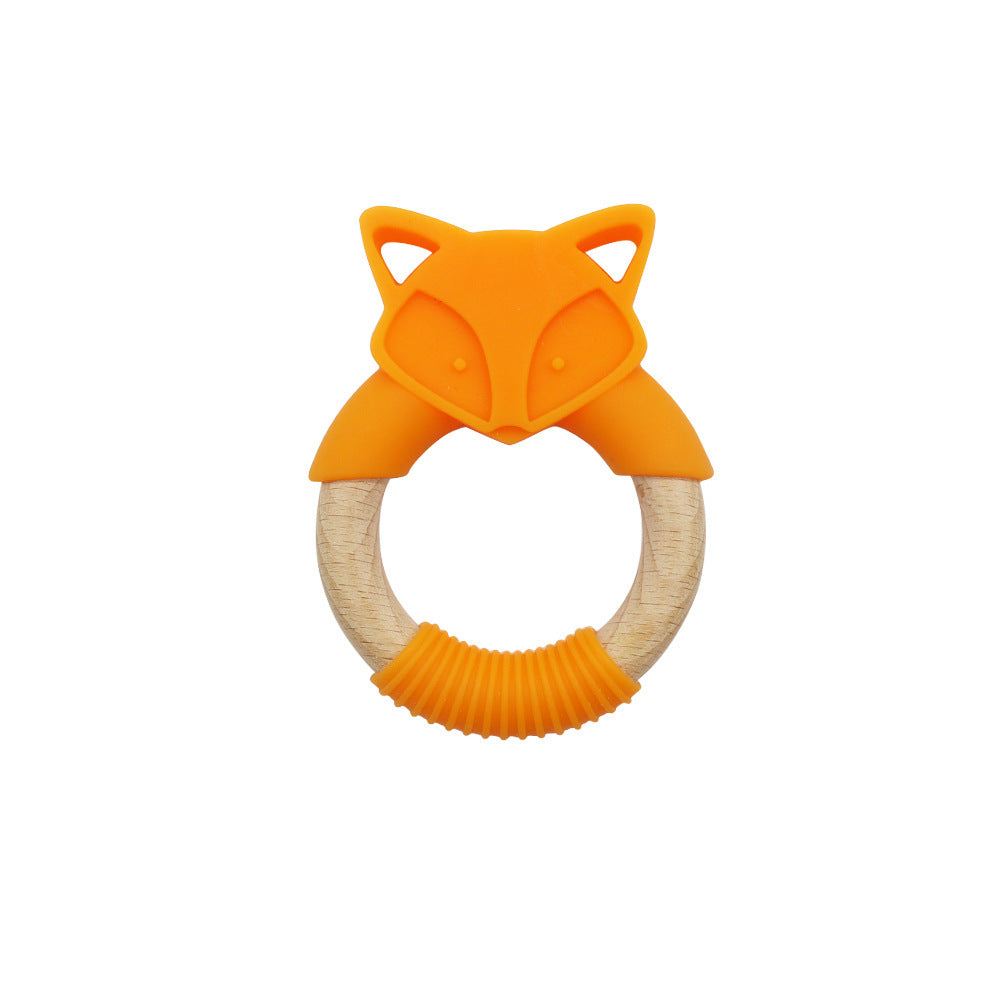 Anneau de dentition en bois et silicone