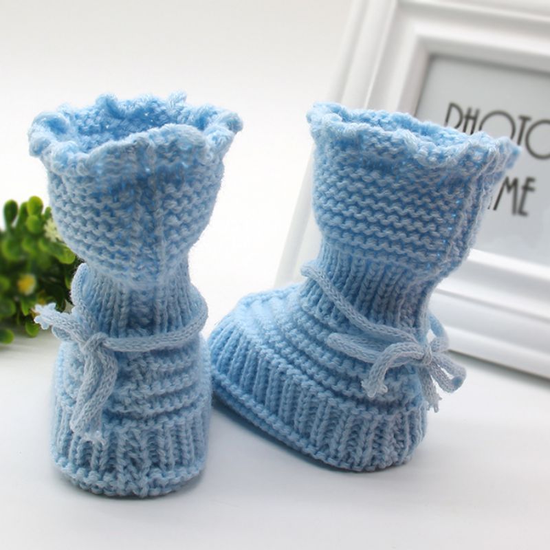 Chaussettes fait main en laine tricotée, semelle douce