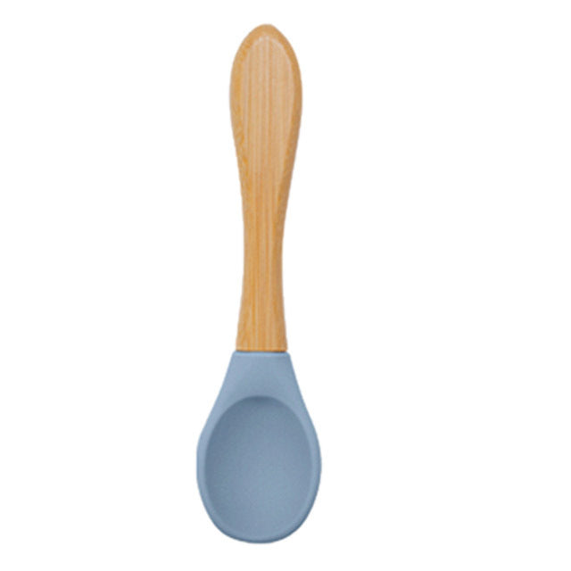 Cuillère en silicone et bois