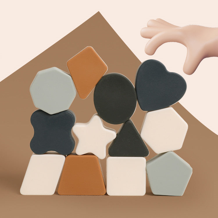 Blocs de puzzle en bois perforés pour bébés