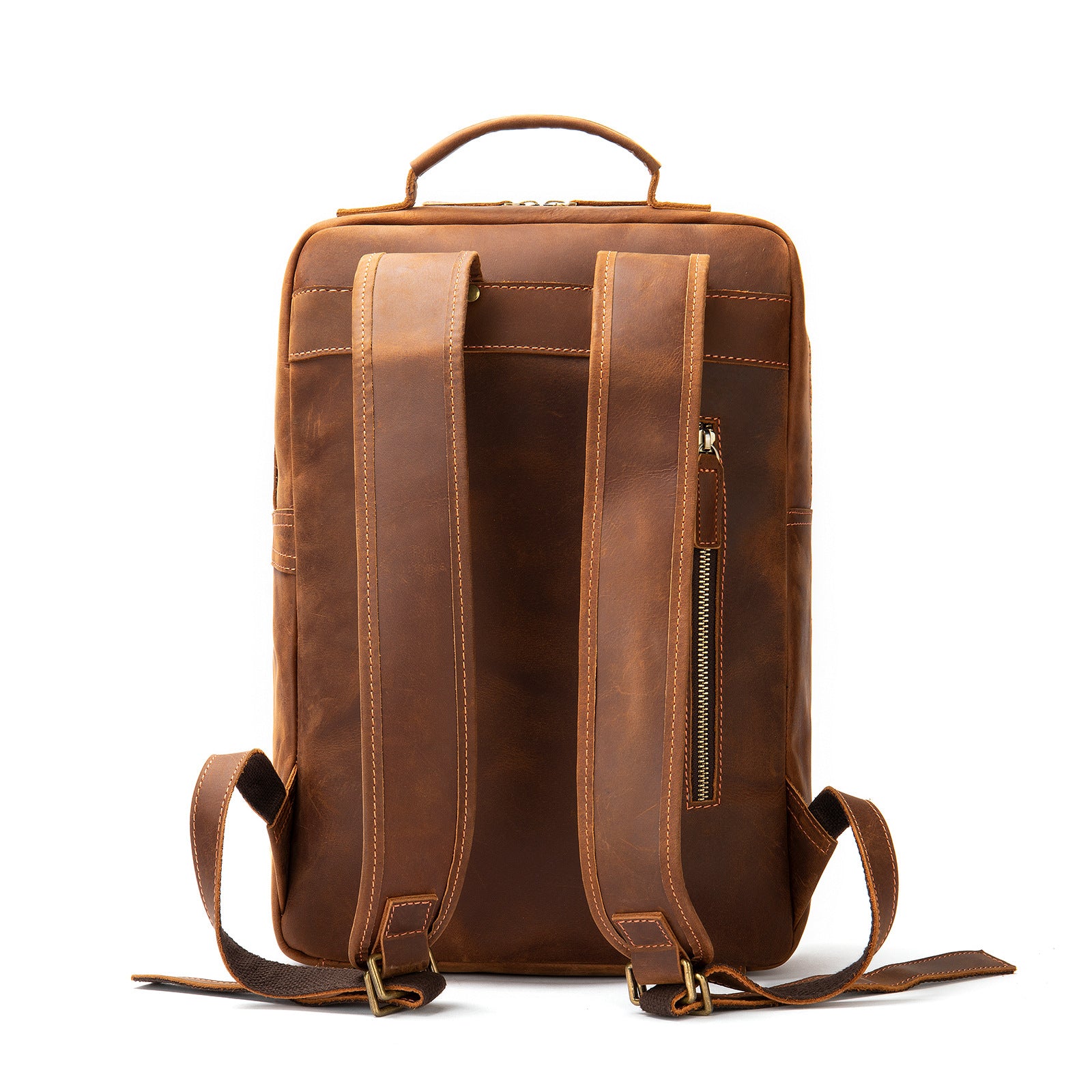 Sac à dos rétro en cuir Crazy Horse pour homme
