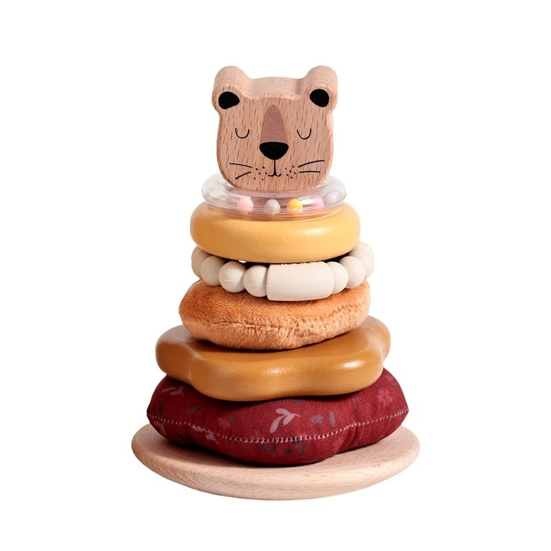 Tour en bois lion