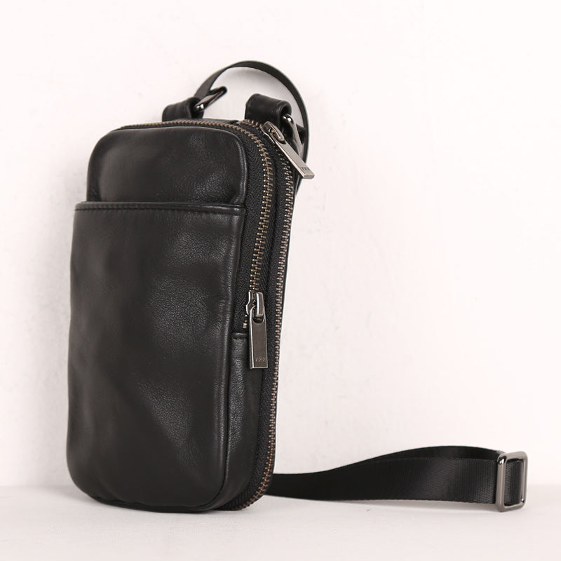 Sac bandoulière oblique en cuir pour homme