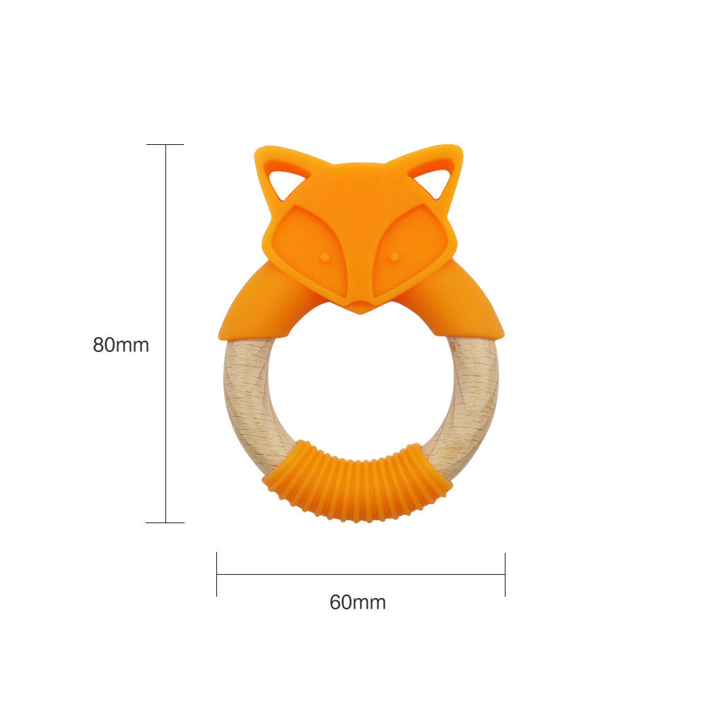 Anneau de dentition en bois et silicone