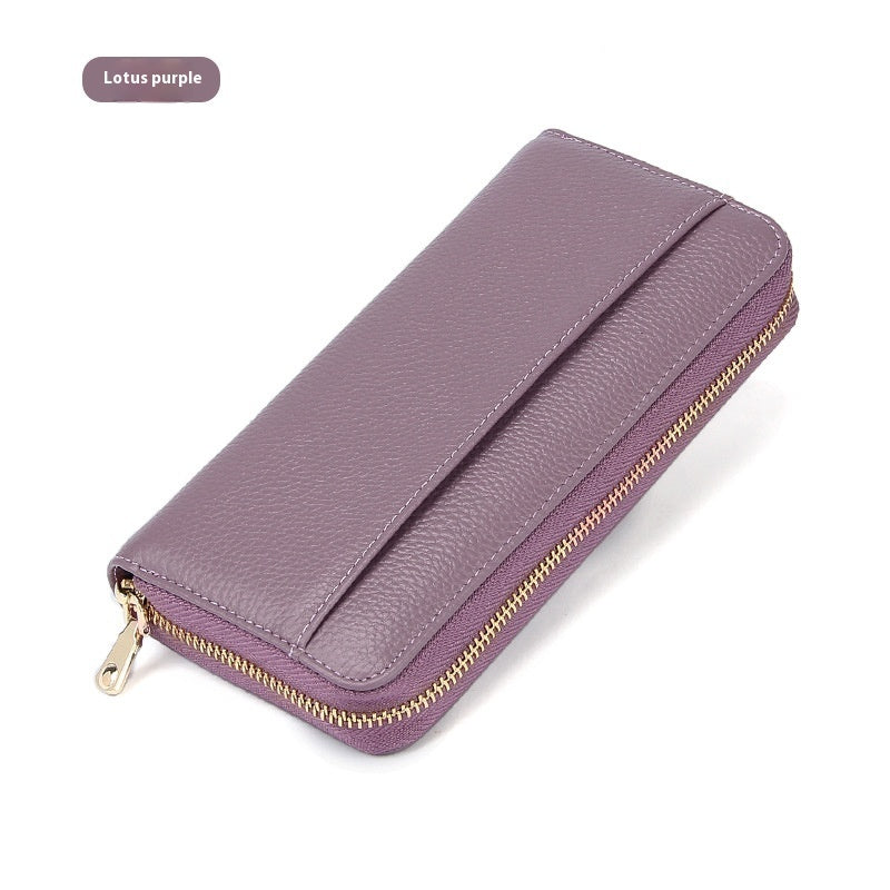 Portefeuille long de grande capacité pour femmes en cuir