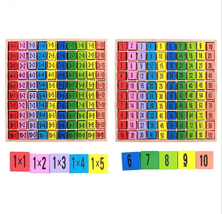 Table de multiplication Montessori en bois