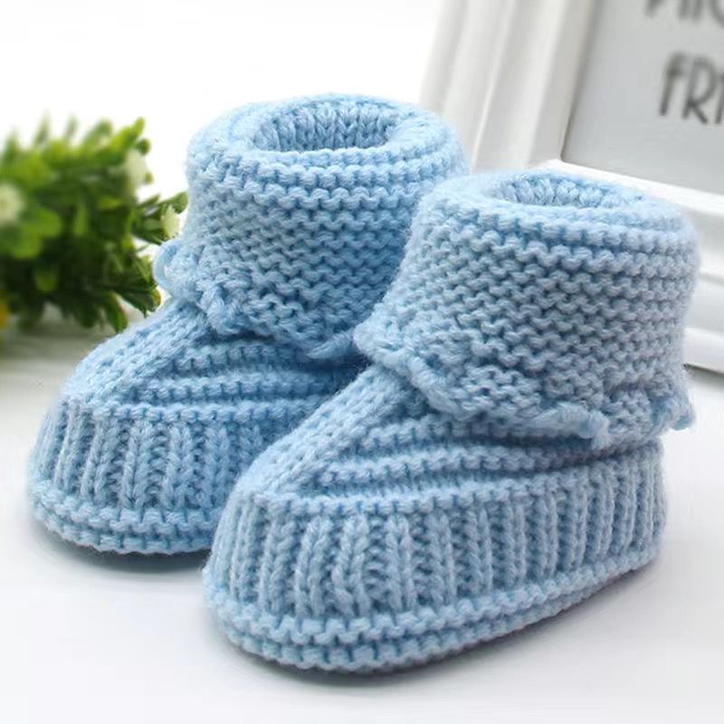 Chaussettes fait main en laine tricotée, semelle douce