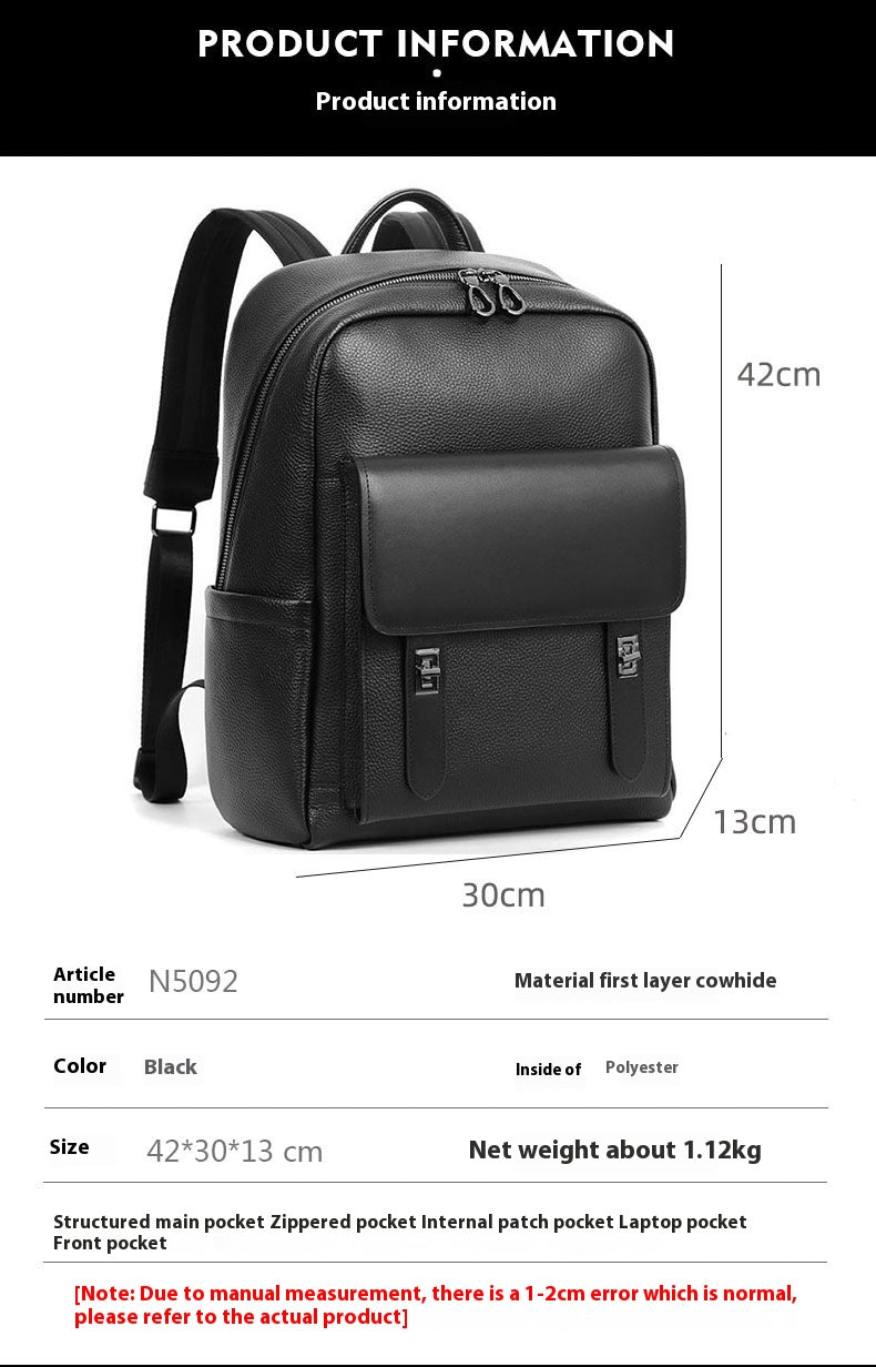 Sac à dos de voyage d'affaires grande capacité pour homme en cuir
