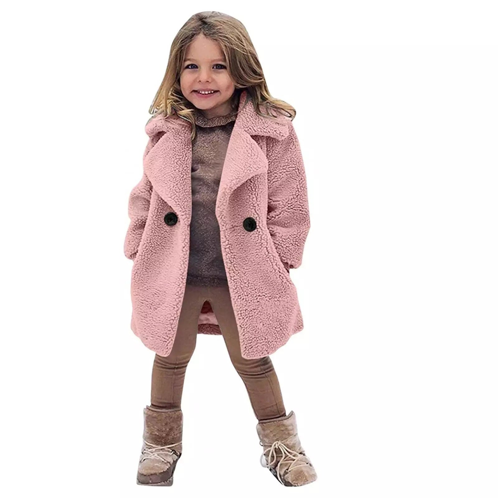 Trench-coat uni à revers tendance pour fille