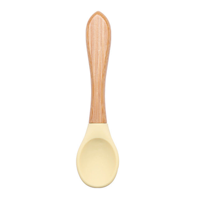 Cuillère en silicone et bois