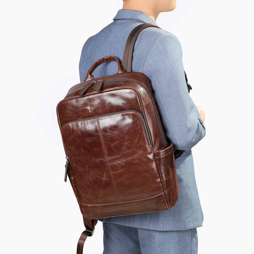 Sac à dos d'affaires en cuir pour homme
