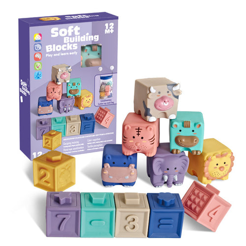 Blocs de construction souples en relief animalier
