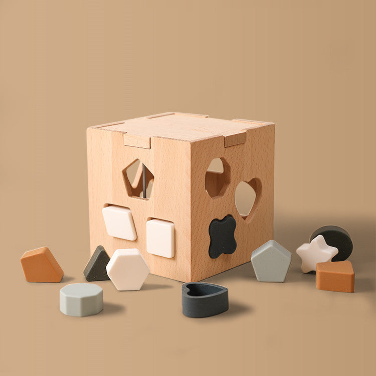Blocs de puzzle en bois perforés pour bébés