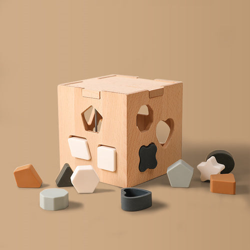 Blocs de puzzle en bois perforés pour bébés