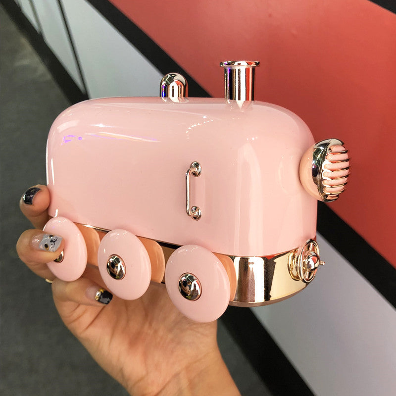 Petit humidificateur en forme de train, style rétro, silencieux, mini USB.