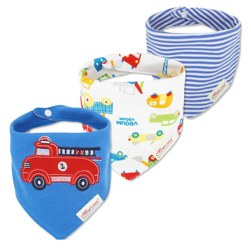 Bavoir en forme de double triangle pour bébé, serviettes à salive pour enfants, pack de 3