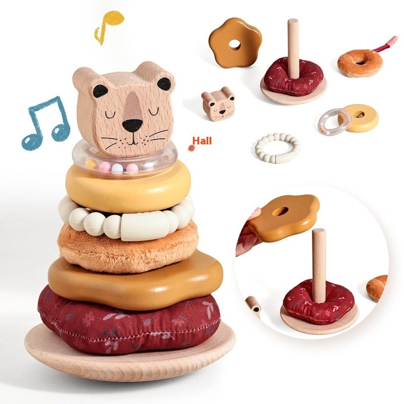 Tour en bois lion