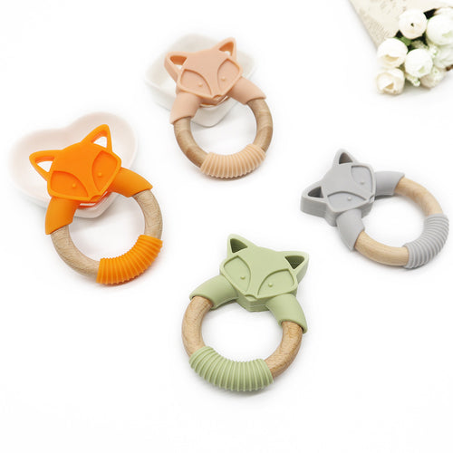 Anneau de dentition en bois et silicone