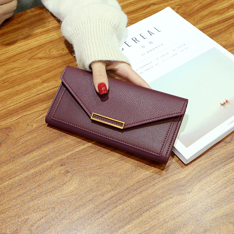 Petit porte monnaie rétro fine à boucle en cuir
