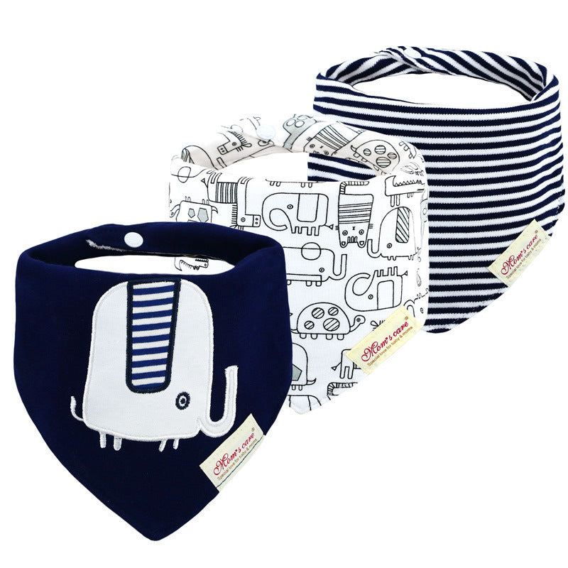 Bavoir en forme de double triangle pour bébé, serviettes à salive pour enfants, pack de 3