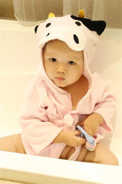 Serviettes de bain pour bébé en coton avec des dessinateurs d'animaux mignons, peignoirs de bain pour enfants, peignoirs à capuche pour bébé.