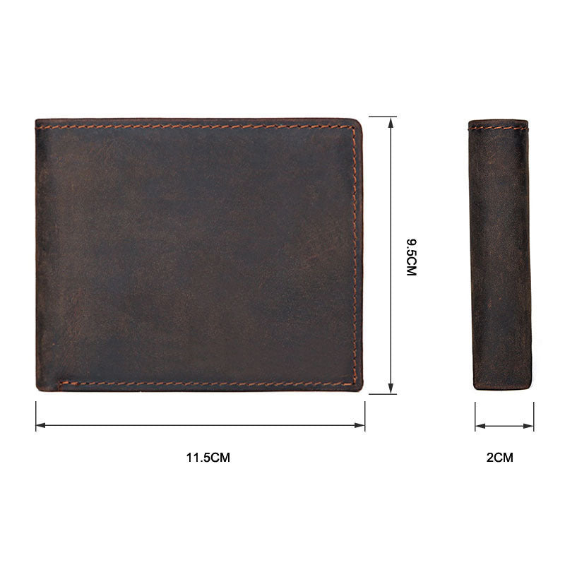 Portefeuille vintage pour homme en peau de cheval