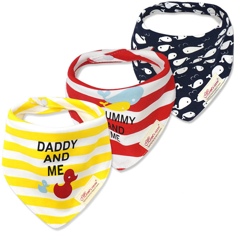 Bavoir en forme de double triangle pour bébé, serviettes à salive pour enfants, pack de 3