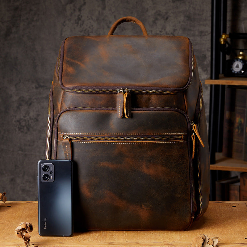 Sac à dos vintage en cuir pour homme